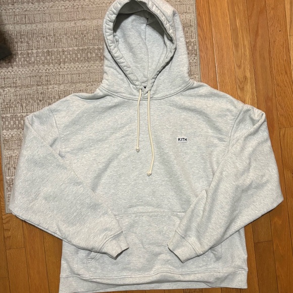 Kith Heather Gray Pullover Hoodie with Minimal Chest Logo